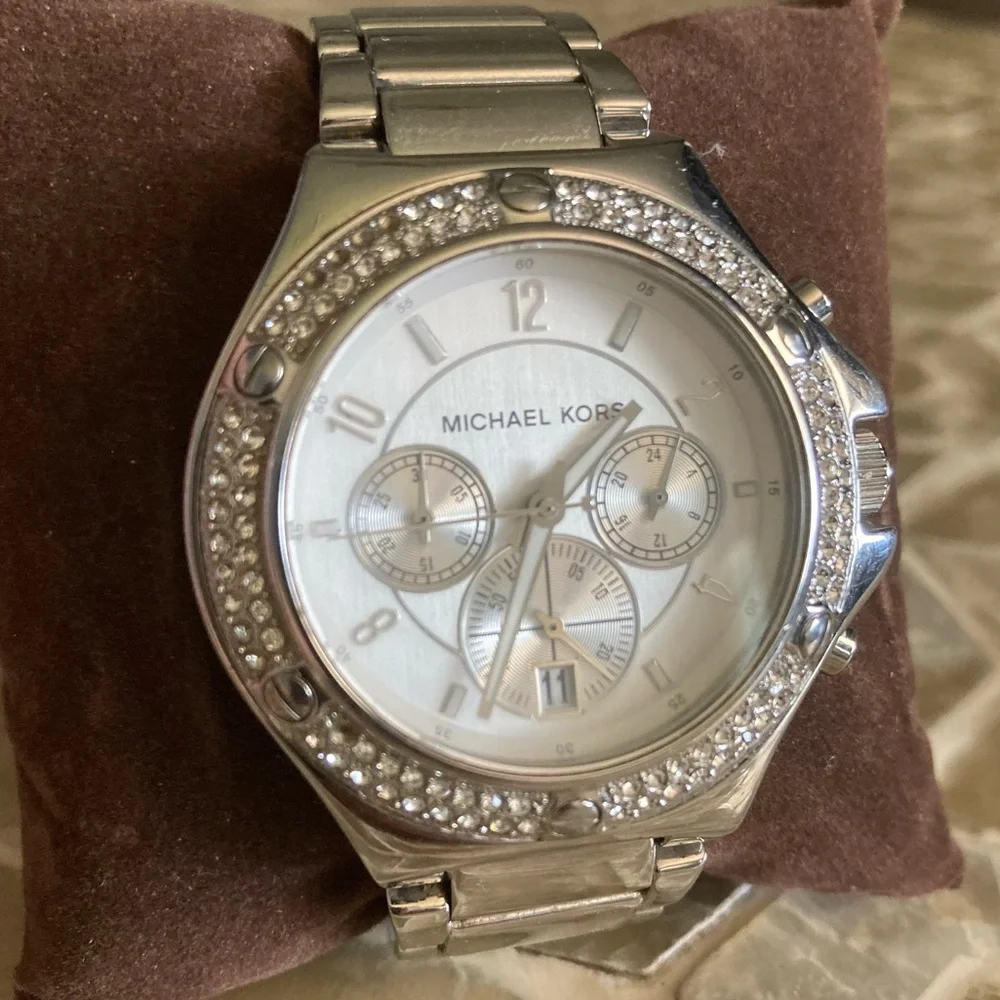Michael Kors Rocktop Chronograph Silver-tone Ladies Watch